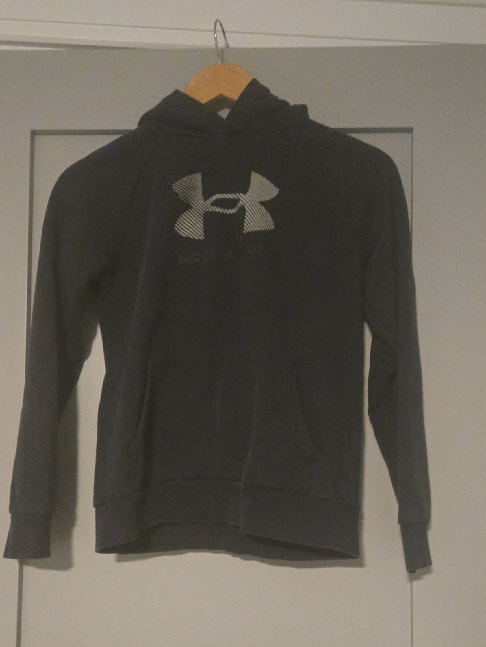 Under Armour Dark Gray Pullover Hoodie with Logo
